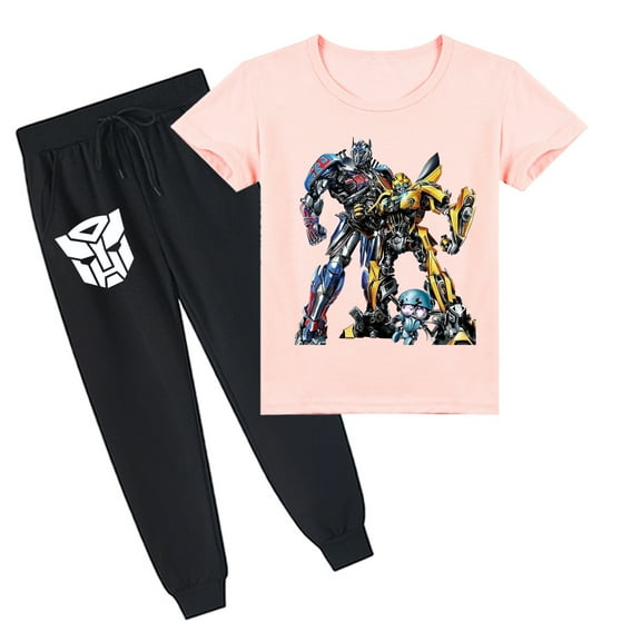 Transformers Boys Cotton Crew Neck Short Sleeve T-shirt & Long Pants Kids Summer Casual Sport Top Clothings Sets
