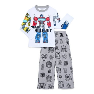 Transformers Boys Long Sleeve Top and Sleep Pant Pajama Set, 2-Piece, Sizes 4-12