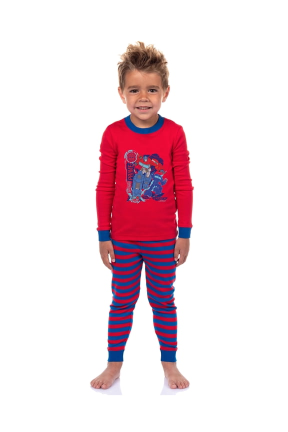 Transformers Boys Optimus Prime Character 2PC Tight-Fit Sleep Pajama Set For Kids Toddlers