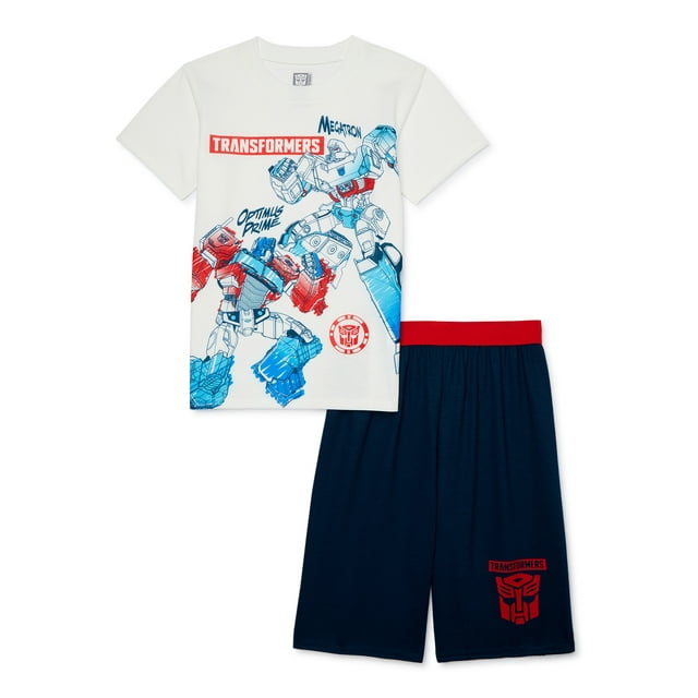 Transformers Boys Short Sleeve Tee and Sleep Shorts Pajama Set, 2-Piece, Sizes 4-12