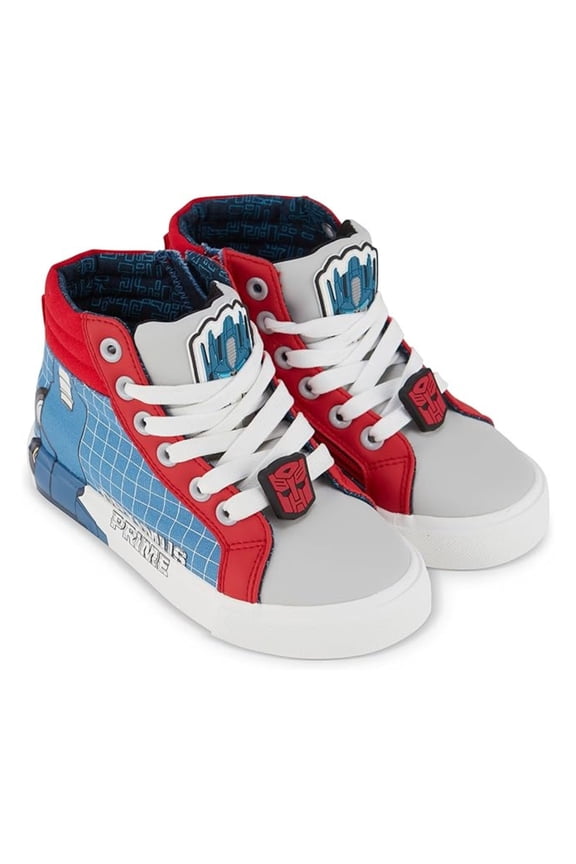 Boys Sneaker, Lace Up High-Top Optimus Prime Shoes Royal Red – 2