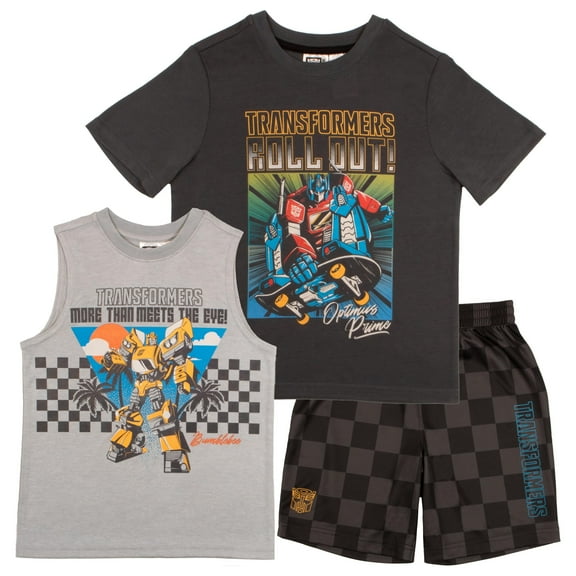Transformers Boys T-Shirt, Tank Top & Shorts Set, 3-Pack (Toddler & Little Boys), Sizes 3T–11