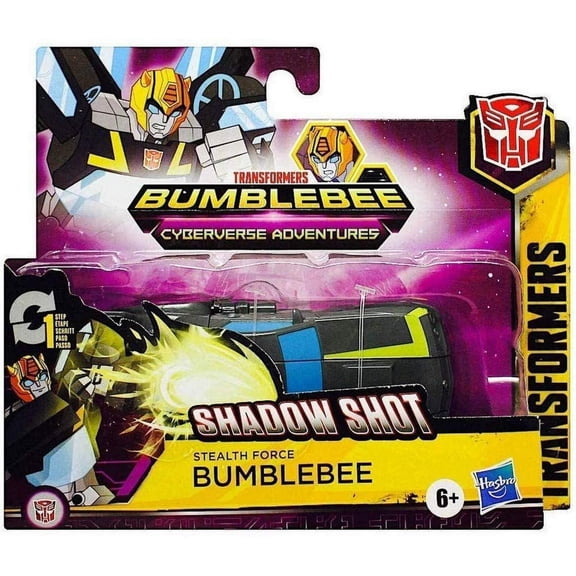 Transformers Bumblebee Cyberverse Adventures Action Attackers: 1-Step Stealth Force Bumblebee Figure, Shadow Shot Action Attack, 4.25-inch