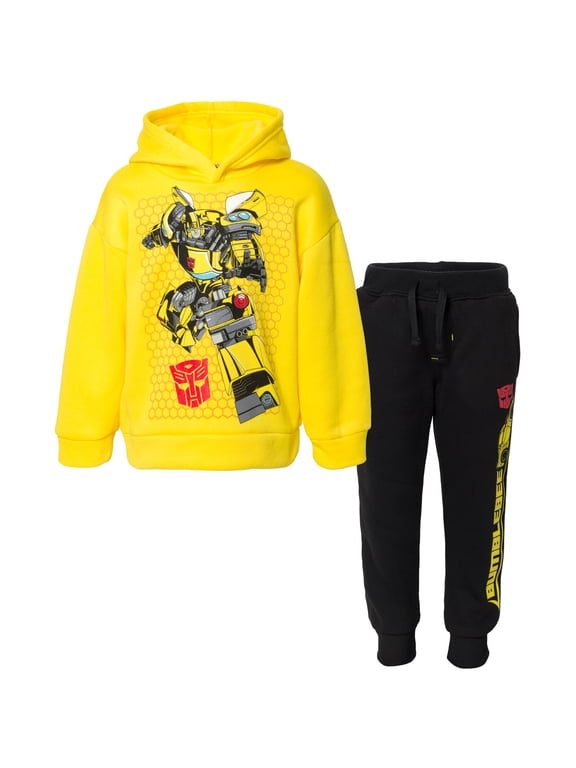 Bumblebee Fleece Pullover Hoodie and Pants Outfit Set Toddler to Big Kid