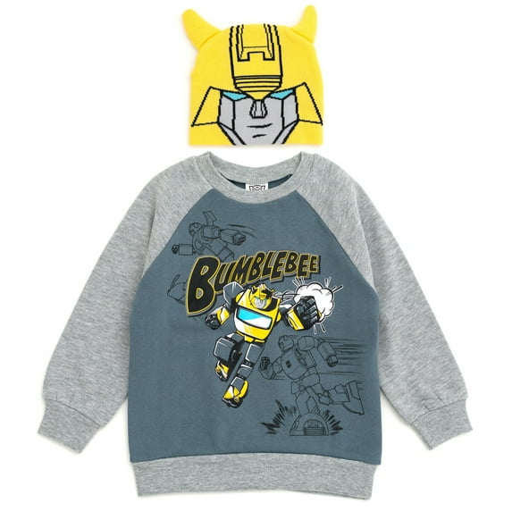 Transformers Bumblebee Fleece Sweatshirt and Cosplay Costume Hat Toddler to Big Kid