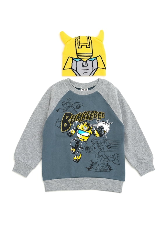 Bumblebee Fleece Sweatshirt and Cosplay Costume Hat Toddler to Big Kid