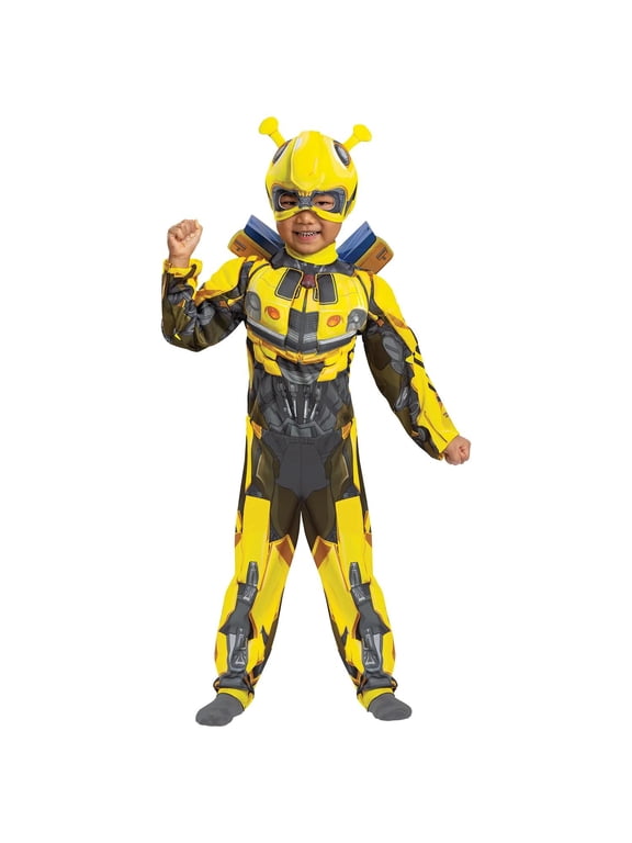 Toddler Boys' Transformers Rise of the Beasts Bumblebee Muscle Jumpsuit Costume - Size 3T-4T