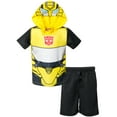 thumbnail image 1 of Transformers Bumblebee Little Boys Athletic Pullover T-Shirt Mesh Shorts Outfit Set Toddler to Big Kid, 1 of 5