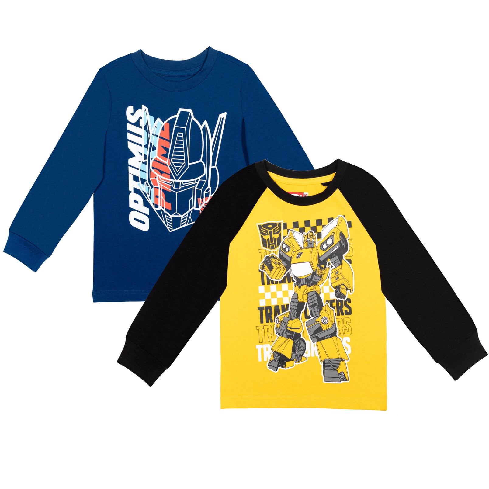 Transformers Bumblebee Optimus Prime Big Boys 2 Pack Long Sleeve T
