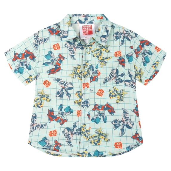 Transformers Bumblebee Optimus Prime Megatron Hawaiian Button Down Shirt Toddler to Big Kid