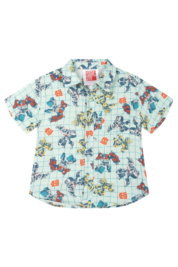 Bumblebee Optimus Prime Megatron Hawaiian Button Down Shirt Toddler to Big Kid