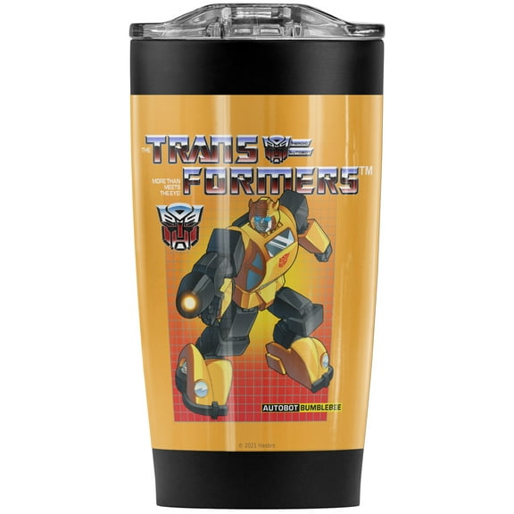 Transformers/Bumblebee Stainless Steel Tumbler 20 oz Coffee Travel Mug/Cup, Vacuum Insulated & Double Wall with Leakproof Sliding Lid | Great for Hot Drinks and Cold Beverages