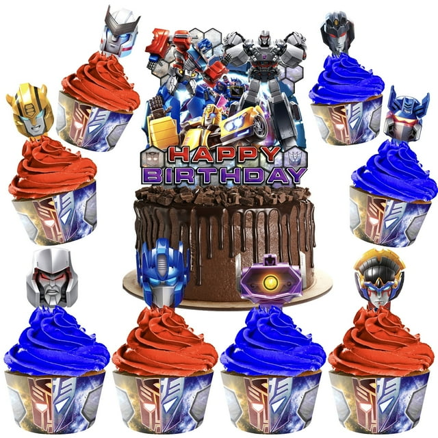 Transformers Cake Topper & Transformers Cupcake Toppers Kit