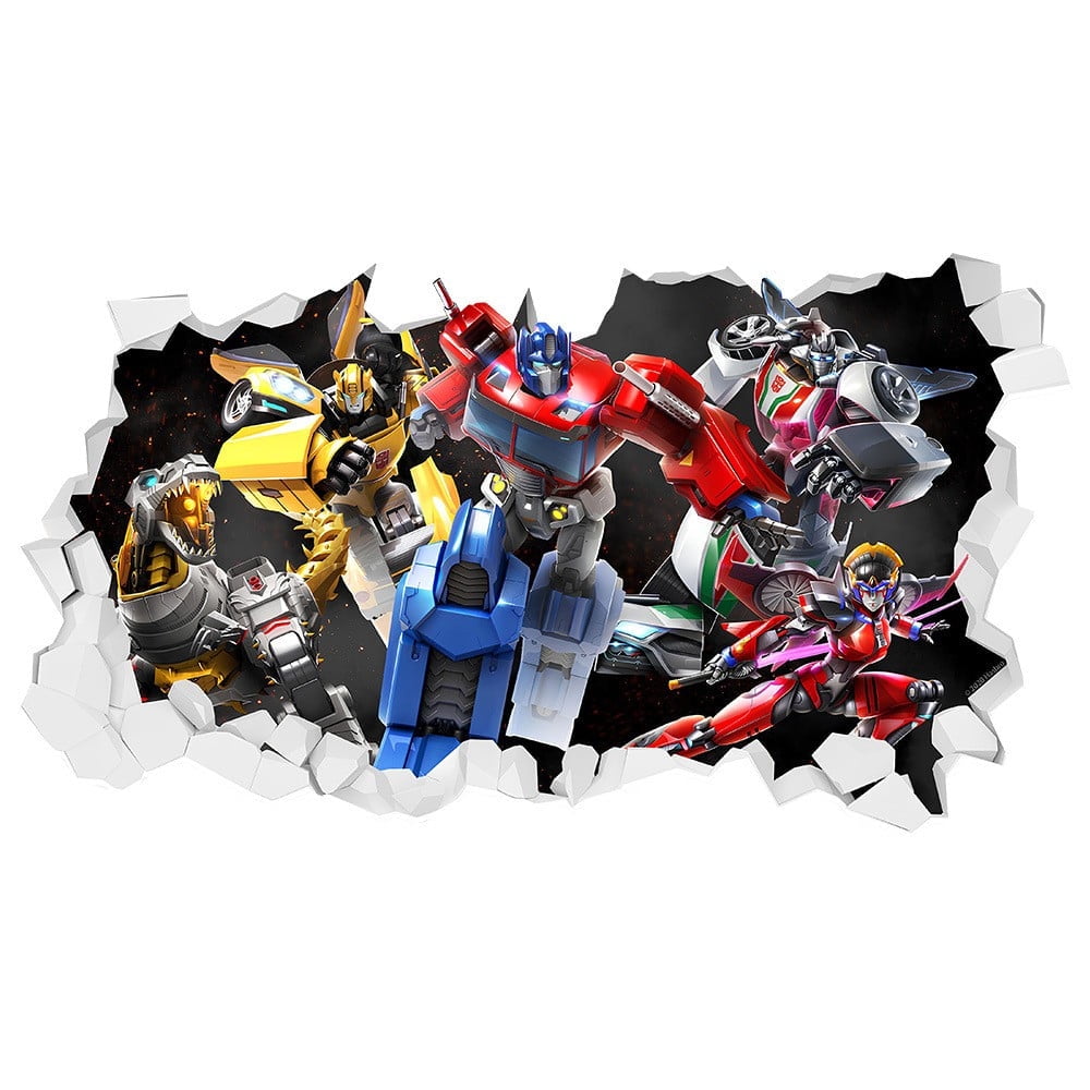 Transformers Cartoon Theme 3D Wall Decals,BedroomLiving Roomand Study Wall Background Decoration Stickers for Kids.