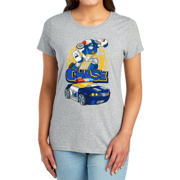 Transformers Chase Women's T Shirt, Athletic Heather, Large