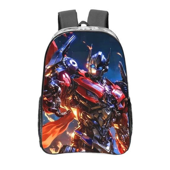 Transformers Clear Backpack 16 Inch Large Capacity PVC Transparent Laptop Bags for Adults, See Through Clear Bookbag for School Sports Work Travel College