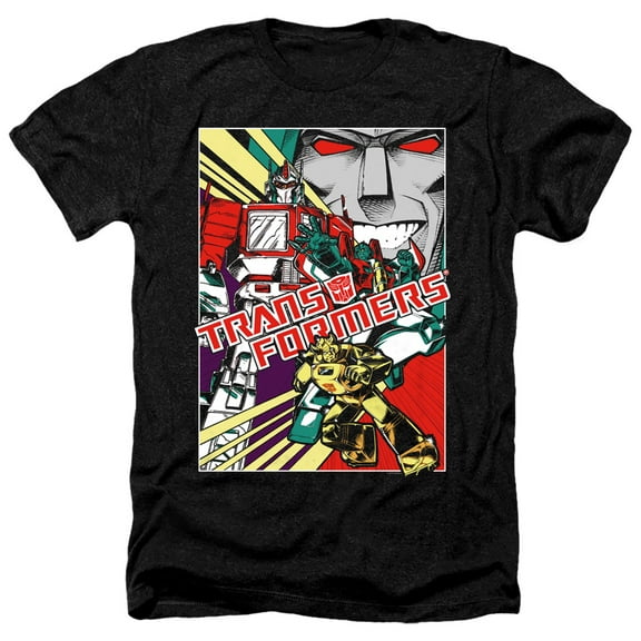 Transformers - Comic Poster - Heather Short Sleeve Shirt - Large