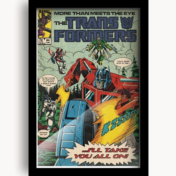 Transformers Comic Poster, Movie Scene Recreation, Unframed Paper Poster 11x14in