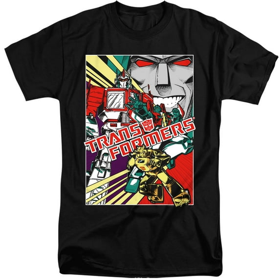 Transformers - Comic Poster - Tall Fit Short Sleeve Shirt - XX-Large