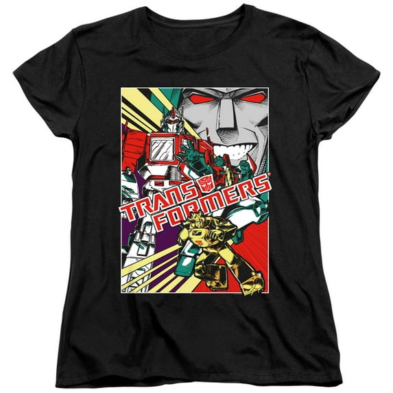 Transformers - Comic Poster - Women's Short Sleeve Shirt - X-Large