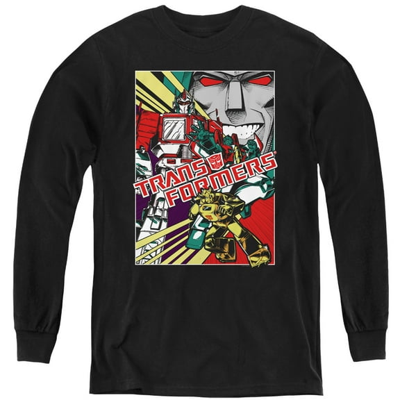 Transformers - Comic Poster - Youth Long Sleeve Shirt - X-Large