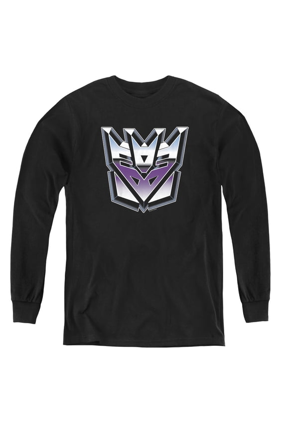 Transformers - Decepticon Airbrush Logo - Youth Long Sleeve Shirt - X-Large