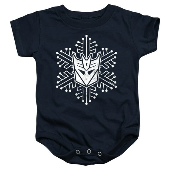 Transformers Decepticon Christmas Snowflake Unisex Infant Snap Suit for Baby, Navy, X-Large