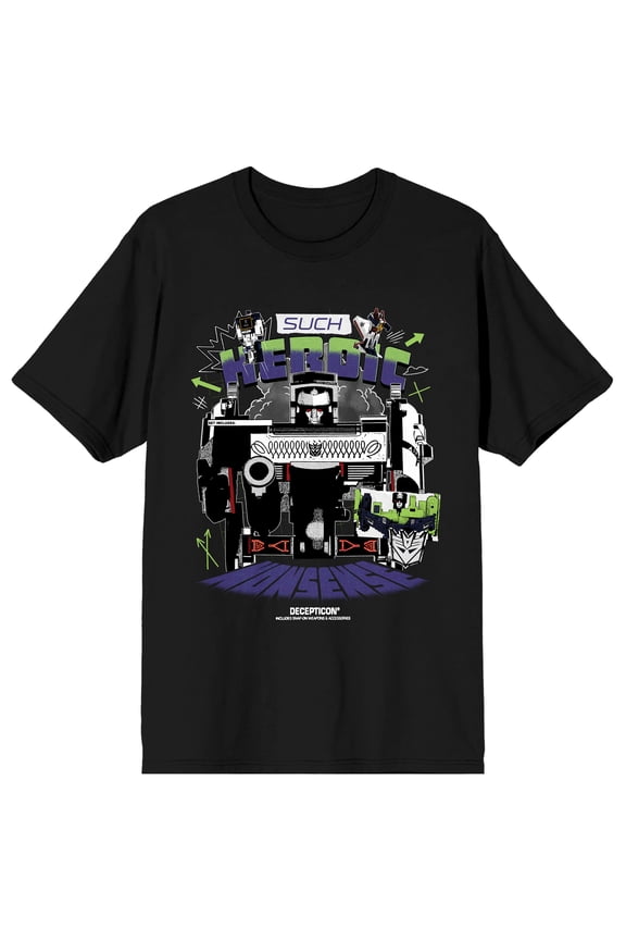 Transformers Decepticon Logo Men's Graphic Tee Short Sleeve Crew Neck 100% Cotton Jersey Knit Officially Licensed T-Shirt-Medium
