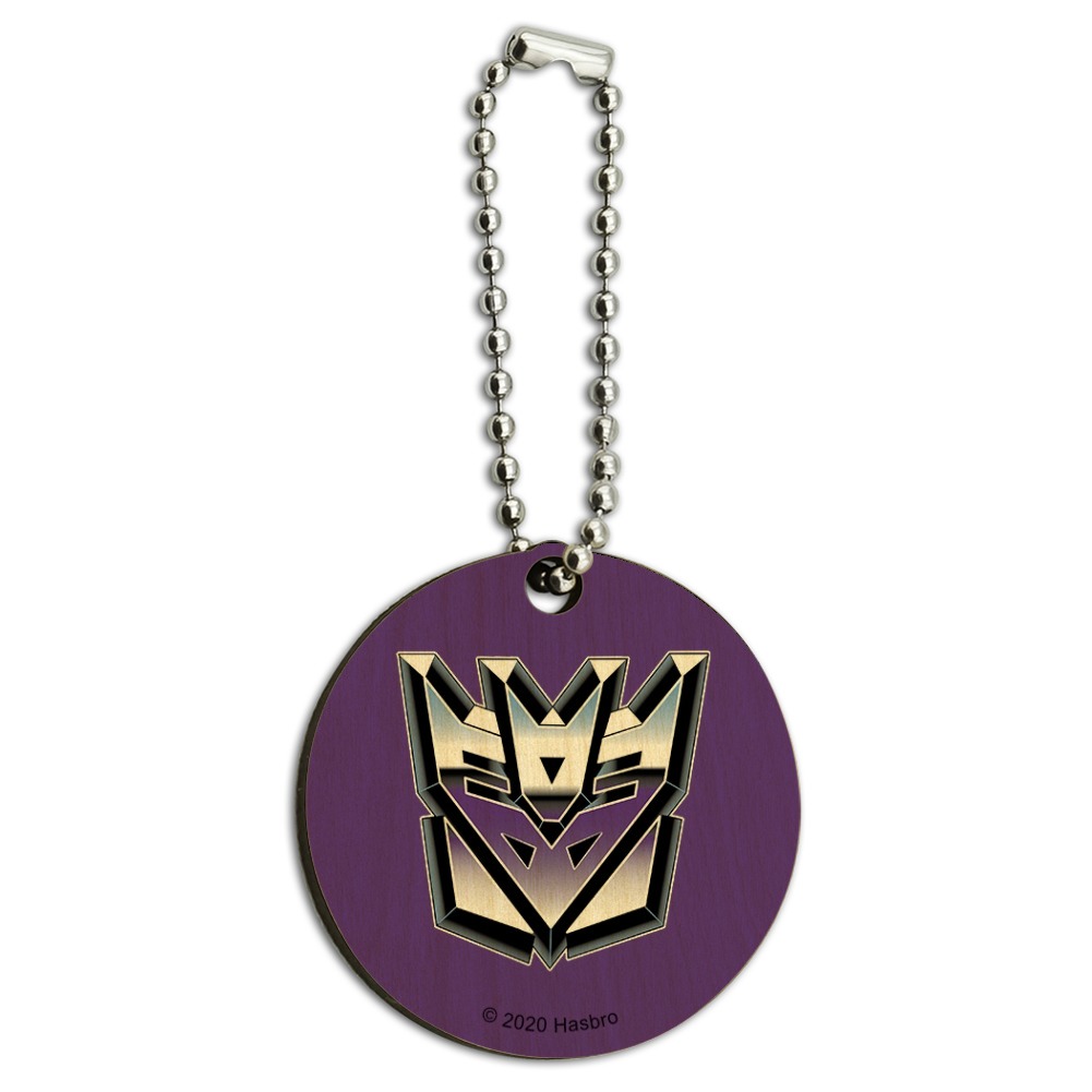 Transformers Decepticon Symbol Retro Wood Wooden Round Keychain Key ...