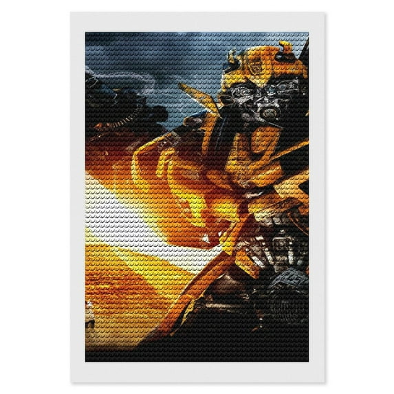 Transformers Diamond Art Painting Kits for Adults, 5D Diamond Art Full Drill Round Rhinestone Diamond Art Kits, DIY Diamond Dots Arts Craft for Home Wall Decor