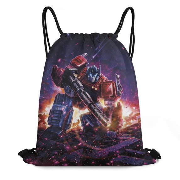 Transformers Drawstring Backpack Water Resistant String Bag Sports Sackpack Gym Sack for Men Women