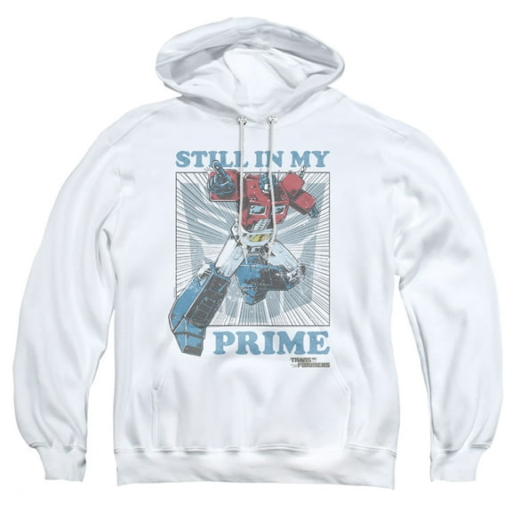 Transformers Father's Day Dad Still In My Prime Adult Pull-Over Hoodie, White, Medium