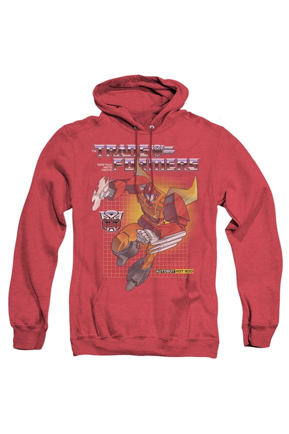 Transformers Hot Rod Adult Heather Hoodie Sweatshirt Red
