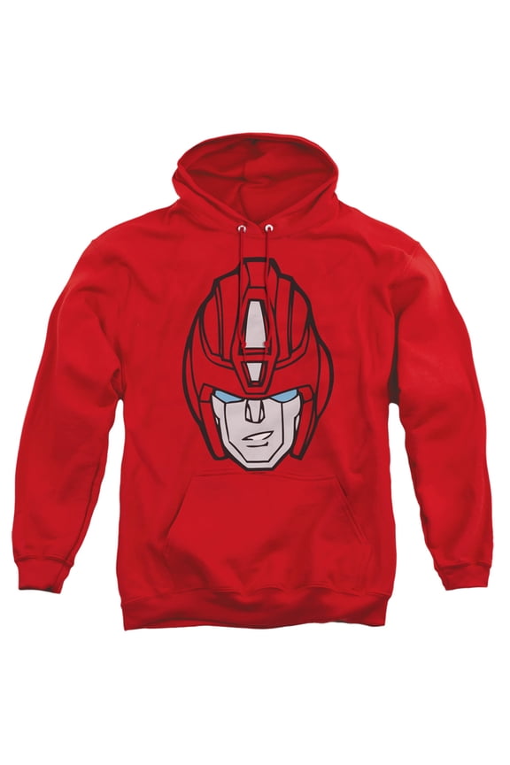Transformers Hot Rod Head Adult Pullover Hoodie Sweatshirt Red