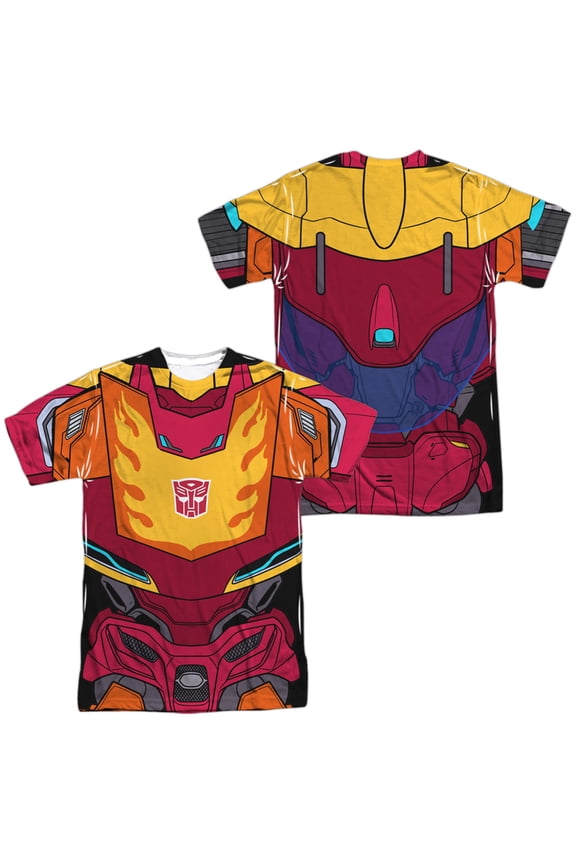Transformers Hot Rod Unisex Adult Sublimated Costume T Shirt (Front/Back), Small