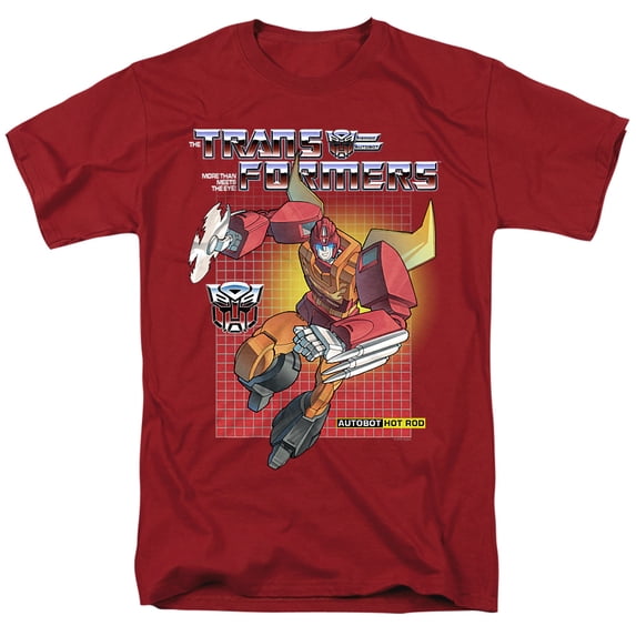 Transformers Hot Rod Unisex Adult T Shirt, Cardinal, Small