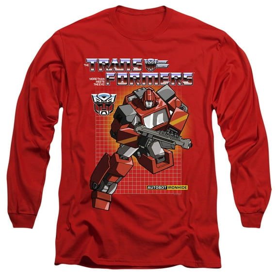 Transformers Ironhide Long Sleeve Adult 18/1 T-Shirt Red