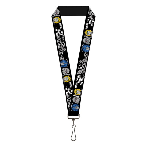 Transformers Lanyard, Transformers Trio More Than Meets the Eye Black White, Elastic