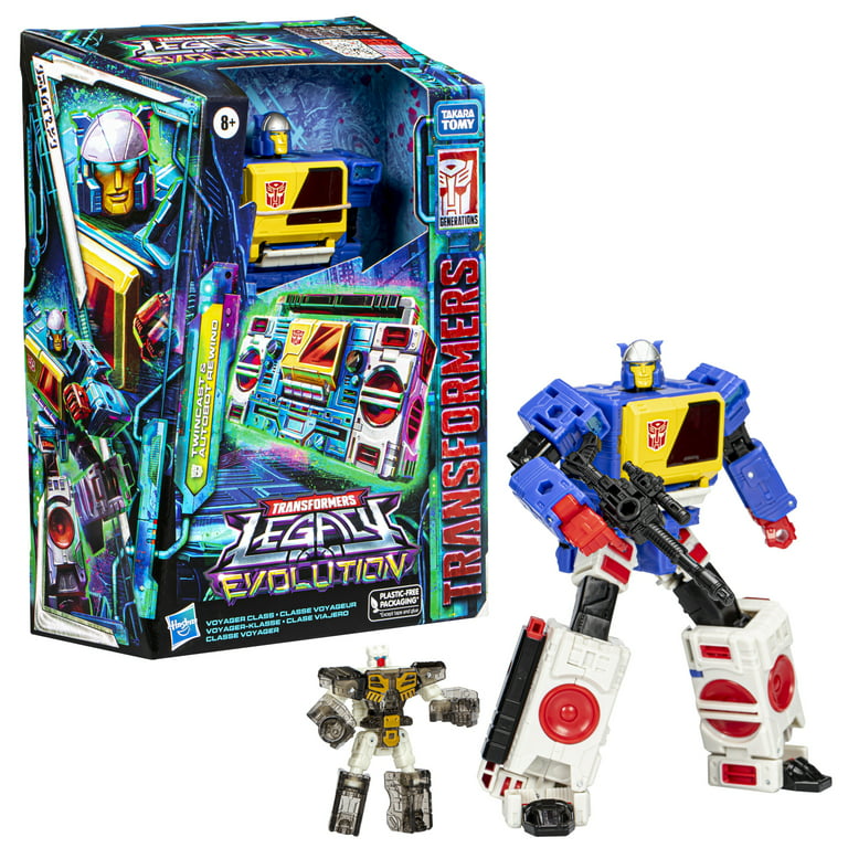 Transformers Legacy Evolution Voyager Twincast and Autobot Rewind  Converting Action Figures (7”)