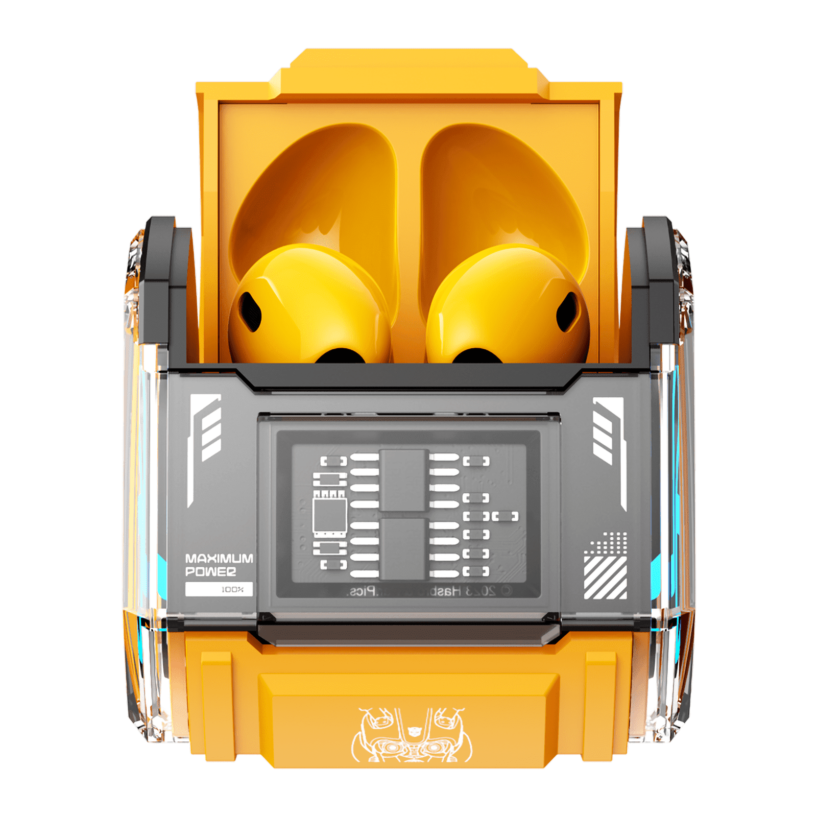 Transformers MG-C03 Bluetooth TWS Wireless Earbuds – HiFi Sound, Low Latency Gaming & Music Dual Mode Headset, Noise Cancelling, Touch Control, Long Battery Life & Charging Case (Yellow - Bumblebee)