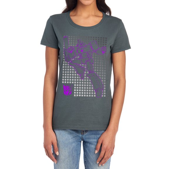 Transformers Megatron Grid Women's T Shirt, Charcoal, X-Large