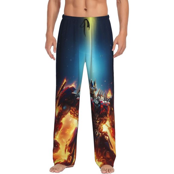 Transformers Mens Pajama Pants Ultra Soft Comfy Lounge Sleep Pants Print Loose Casual Bottoms Loungewear