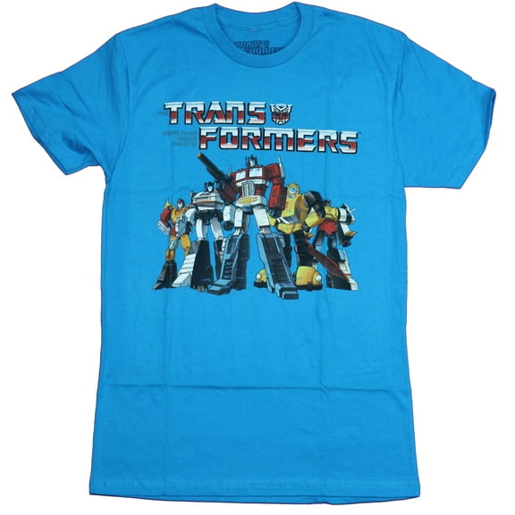 Transformers Mens  T-Shirt - Autobot Classic Group Under Logo Image (Small)