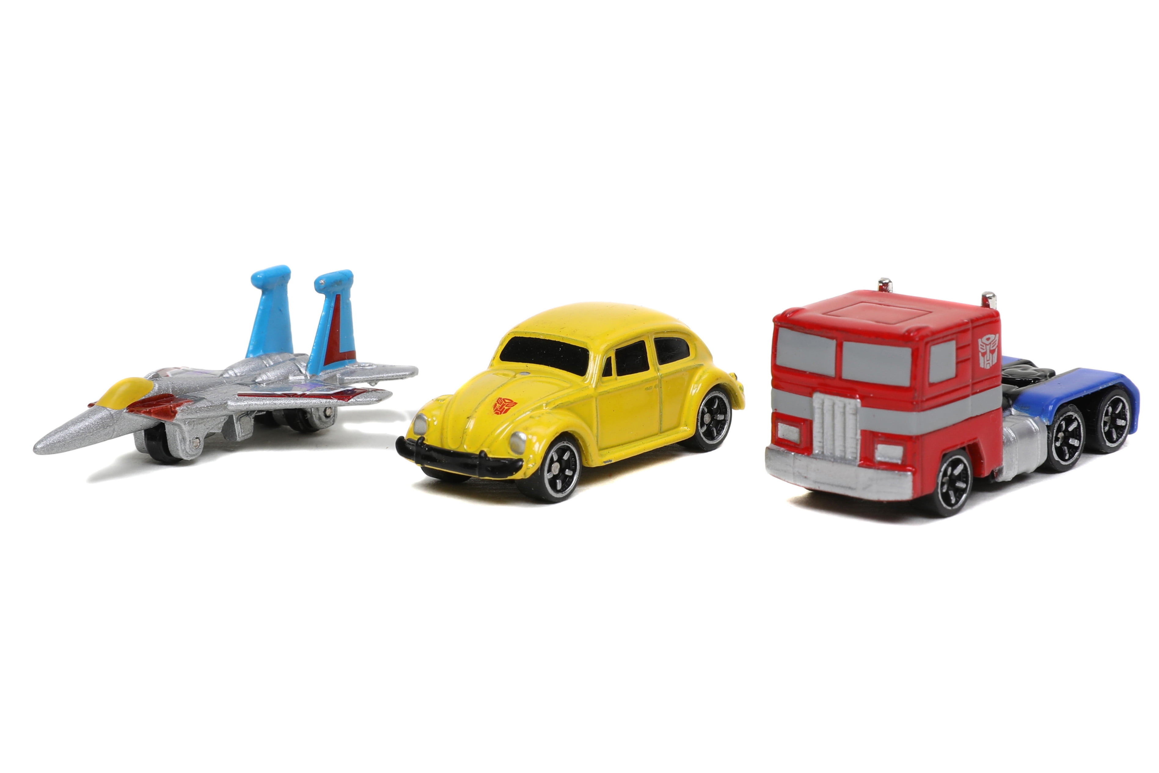 JADA TOYS Transformers G1 Nano 3-Pack Die-Cast Play Vehicles - Starscream, Bumblebee, Optimus Prime