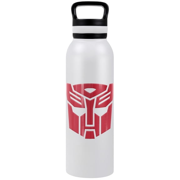Transformers Official Autobot 24 oz Insulated Canteen Water Bottle, Leak Resistant, Vacuum Insulated Stainless Steel with Loop Cap