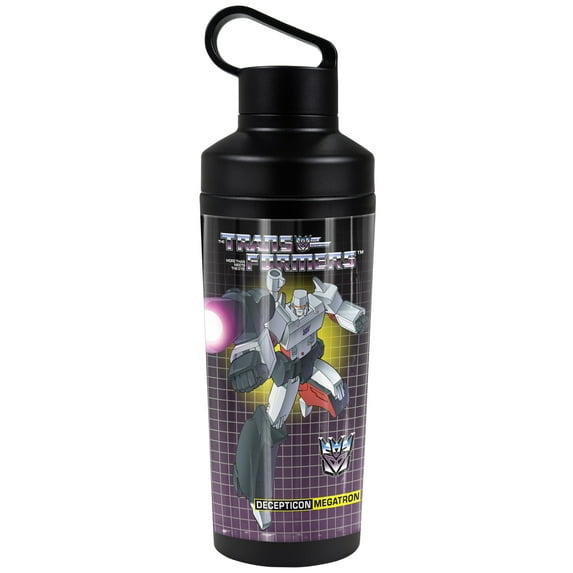 Transformers Official Megatron 18 oz Insulated Water Bottle, Leak Resistant, Vacuum Insulated Stainless Steel with 2-in-1 Loop Cap