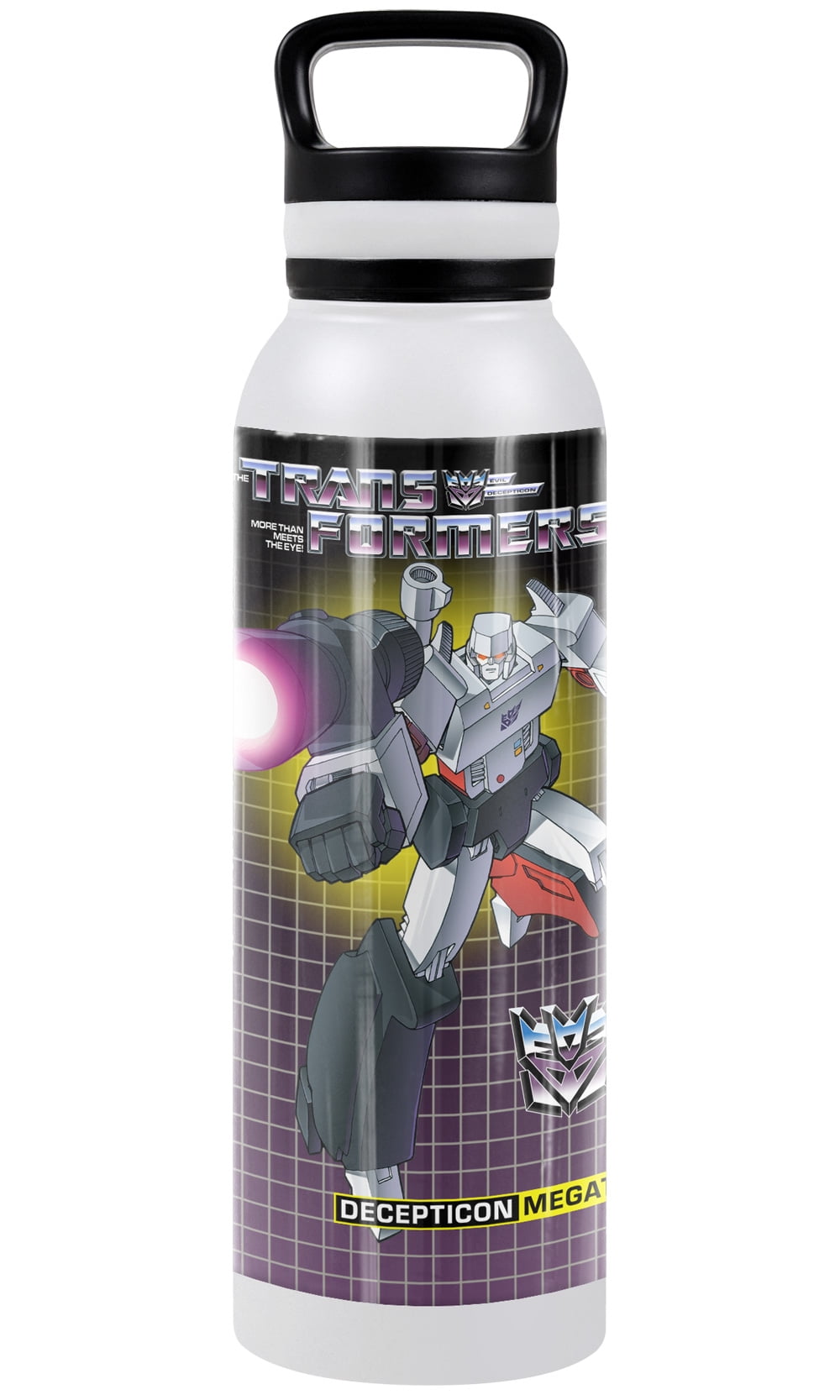 Transformers Official Megatron White 24 oz Insulated Canteen Water Bottle, Leak Resistant, Vacuum Insulated Stainless Steel with Loop Cap