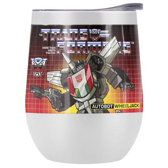 Transformers Official Wheeljack 12 oz Stemless Tumbler, Stainless Steel Travel Cup|Lake Tumbler|Insulated with Leak Resistant Slide-Lock Lid