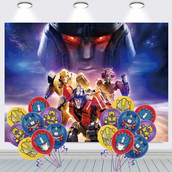 Transformers One Backdrop Balloons Banner Party Decorations Taspestry Wall Decor Background Poster Supplies