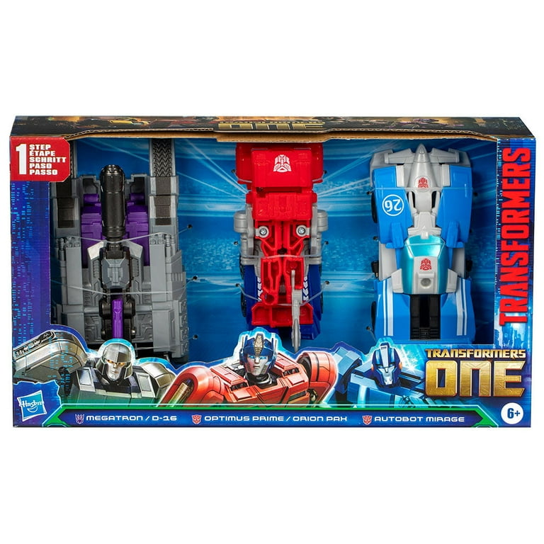 Transformers One Iacon Race Megatron / D-16, Optimus Prime / Orion Pax, & Autobot Mirage - 3-Pack Transformers One Iacon Race Megatron / D-16, Optimus Prime / Orion Pax, & Autobot Mirage - 3-Pack